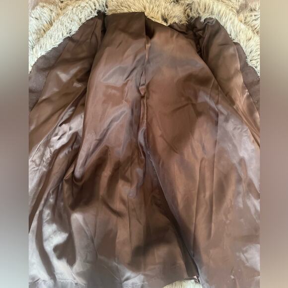 Vtg Faux Fur Old Money Mobwife Boho Glam Elegant Timeless Tie Belt  Coat M - Picture 8 of 8